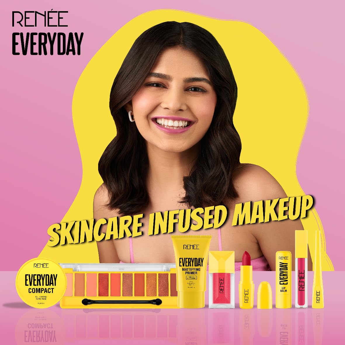 RENEE Everyday Compact Powder - Dsepia, Matte Finish, High Coverage, Ultralight & Silky Smooth Finish, Enriched With Vitamin C & H Yaluronic Acid, Cruelty-free Skincare Infused Makeup, 8gm