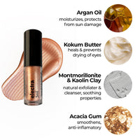 Ruby's Organics Mini Metallic Liquid Eyeshadow for Women- Eye Makeup, Smooth Glide Insta Dry Formula, Smudge proof, Waterproof, Long Lasting and Highly Pigmented, Paraben Free, Vegan - Copper, 3ml