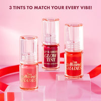 mCaffeine Shades Lip & Cheek Glow Tint | Multipurpose & Blendable | Longlasting Dewy Finish | Hydrating & Nourishing | Highly Pigmented Gel Formula | Lipstick | Blush for Women - Shade: Tulip | 3 ml