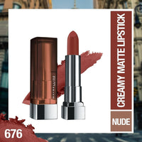 Maybelline New York Matte Lipstick, Intense Colour, 676 East Village Rose, 3.9g & Maybelline New York Oli Control Powder, With SPF to Protect Skin from Sun, Absorbs Oil, Fit Me, 128 Warm Nude, 6g