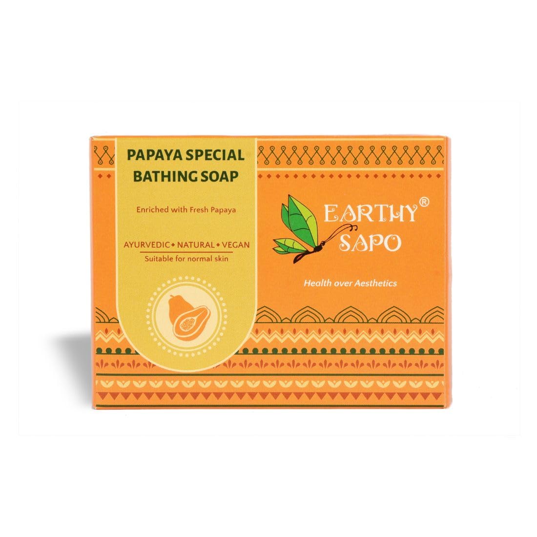 Earthy Sapo Handmade Papaya Special Bathing Soap, 100g