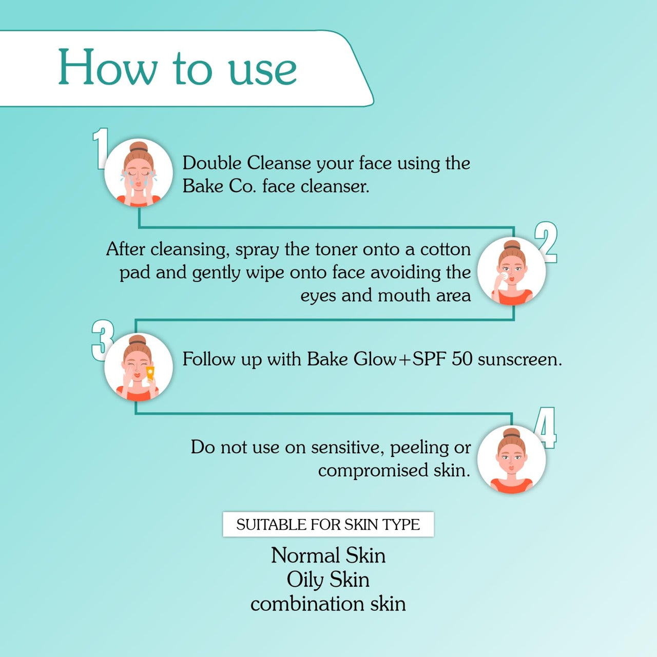 BAKE 5% Glycolic Acid Toner with Hyaluronic Acid | Targets Hyperpigmentation | Pore Tightening Toner for Face & Underarms | For Combination, Oily, Acne Prone Skin | Alcohol Free Toner | 100ml