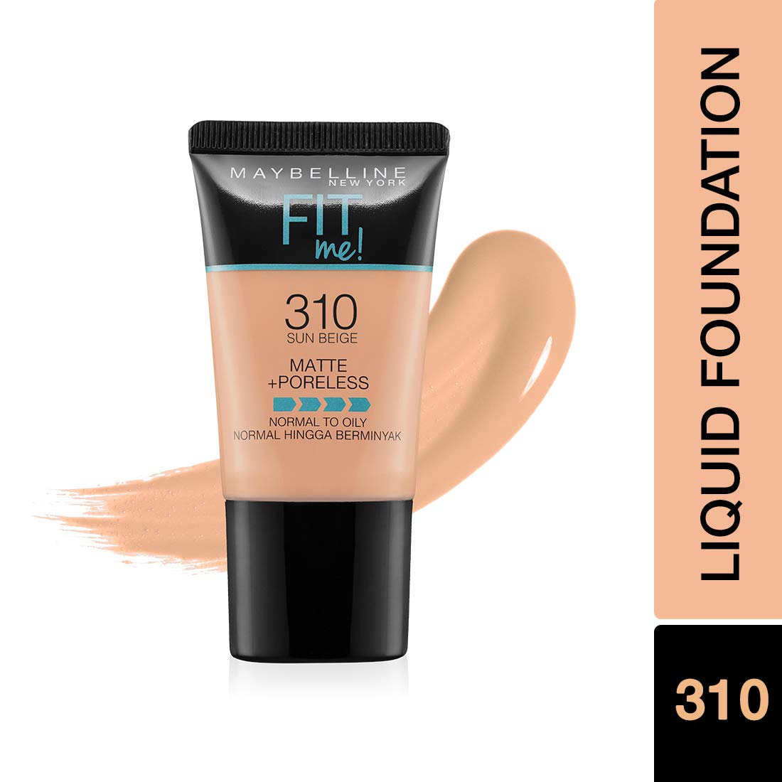 Maybelline New York Fit Me Matte+Poreless Liquid Light Coverage Foundation For Oily Skin oil Tube,310 Sun Beige,18Ml&New York Fit Me Matte Poreless Powder,310 Sun Beige,0.29 Oz/8.5G,Pack Of 1
