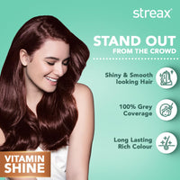Streax Permanent Hair Colour, 100% Grey coverage, Infused with Argan and Walnut Oil, Long Lasting Cream Hair Colour for Women, Red Hair Colour, 5.66 Cinnamon Red, 120 ml, Pack of 1