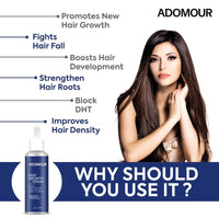 Adomour Hair Growth Serum with Rosemary, Redensyl, Procapil, Strengthens Hair Roots & Improves Hair Density | Hair regrowth & Hair fall control serum for Men & Women | Natural DHT Blocker | 50ml