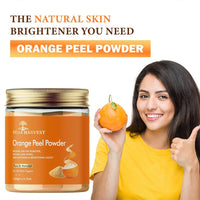 VEDAHARVEST Orange Peel Powder 120 gm For Pure Natural & Organic For Skin Lightening Face Pack, Vitamin C And Antioxidants Add Glow, Cruelty-Free & Vegan
