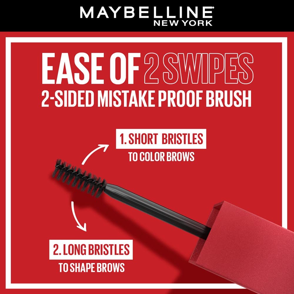 Maybelline New York Tattoo Brow 3 Day Styling Brow Gel - Warm Brown, Semi-permanent Tinted Eyebrow Gel, Water, smudge & Transfer-proof. Tattoo Brow 3 Day Styling Brow Gel Last Up To 3 Days | 6ml