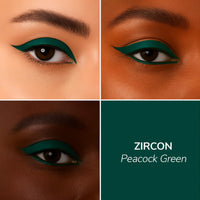 LoveChild Masaba Liquid Eyeliner Zircon (Peacock Green), Crystal Crush High Gloss Finish, Waterproof & Smudge-Proof, With Aloe Vera, Chamomile & Vitamin E, Long-Lasting Eye Liner, 3ml