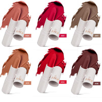 Juice Kiss Sensation Lipstick with Goodness of Bio Retinol & UV Protection, Pack of 6 (Red Rebel - M01, Red Carpet - M02, Browned - M17, Crème Brulee - M18, Balmy Brown - M19, Chocoholic - M20)