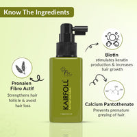 Fixderma Kairfoll Anti Hair Loss Lotion Spray | Amino Acid Lotion for Women & Men | Peptides for Hair | Lotion To Soothe Itchy & Irritated Scalp - 100 ML