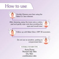 BAKE 5% Niacinamide & Rice Water Toner | Fermented Rice Water Extract | For Dry & Acne Prone Skin | Alcohol Free Toner with Hyaluronic Acid | Smoothens Uneven Skin | Fades Acne Marks | 100ml