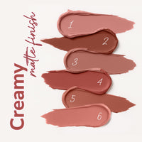 Mila Beaute Go Girl Lip Palette with 6 Pigmented Shades I Creamy Matte Finish I Hydrating Formula of Pomegranate Extract & Hyaluronic Acid I Travel Friendly Lip Palette - SWEARBY NUDES & BROWNS