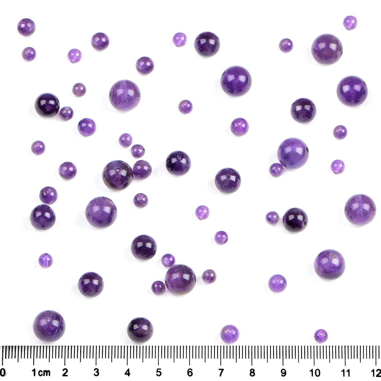 Bymitel 210pcs Natural Crystal Beads Stone Gemstone Round Energy Healing Loose Beads with Stretch Cord for Jewelry Making Bracelets Anklets (Amethyst, 4mm 210pcs)… Amethyst