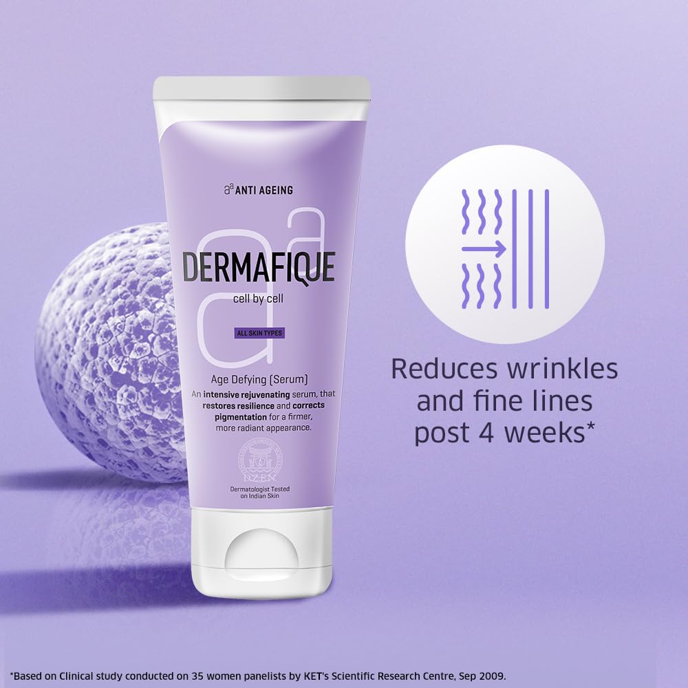 Dermafique Age Defying Serum Cream 50ml, For Firmer, Even toned Skin and Reduced Wrinkles, Dark Spots and Hyperpigmentation, Dermatologist Tested on Indian Skin, For Men and Women