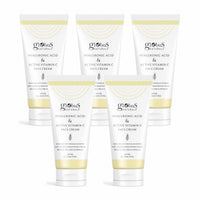 Globus Naturals Hyaluronic Acid & Vitamin C Anti Ageing Face Cream, Enriched with Rose & Glycerine, Skin Lightening & Brightening Formula, 100 ml, Pack Of 5