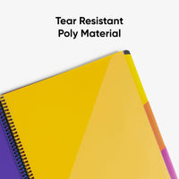 Smead Project Organizer, 24 Pockets, Grey with Assorted Bright Tabs, Tear Resistant Poly Material, 1/3-Cut Tabs, Letter Size (89206) 24 Pocket Yellow, Pink, Lime, Blue, Purple