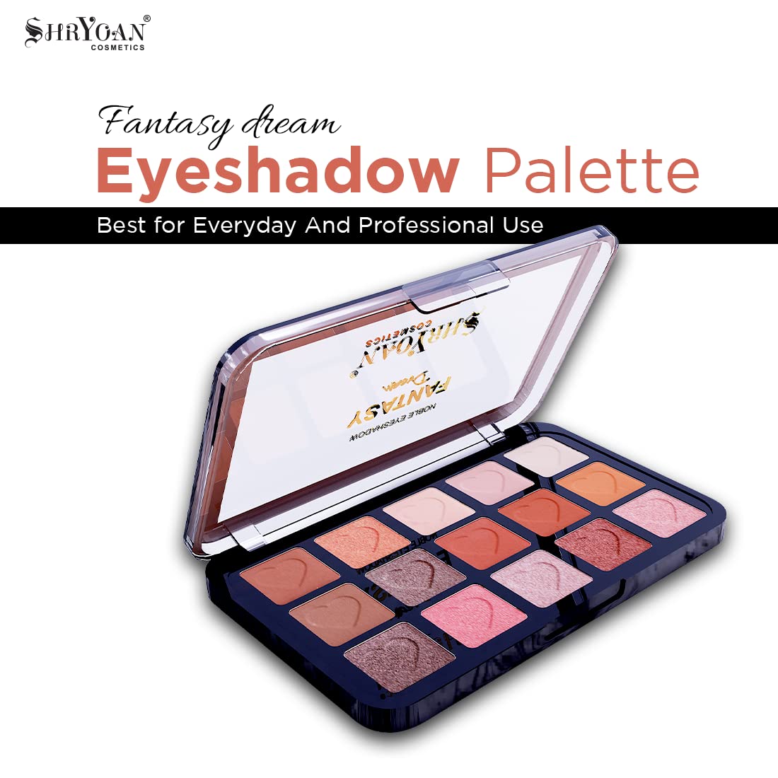 Shryoan Fantasy Dream 15-Color Noble Eyeshadow Palette | Highly Pigmented, Easily Blendable and Matte Finish, For Creative Eye Look (Shade-01)