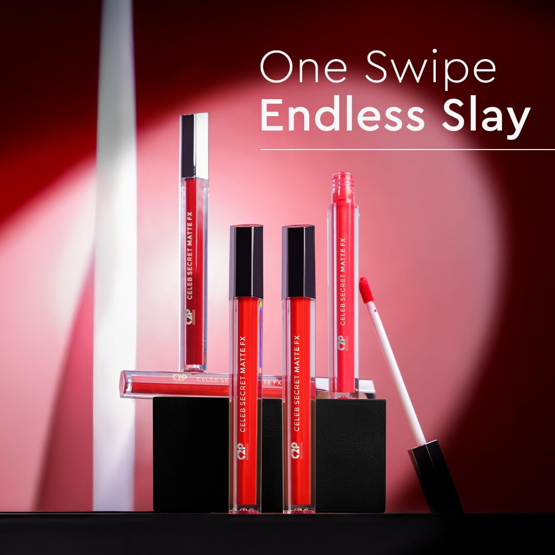 C2P Pro Liquid Lipstick Waterproof Matte Orange Lipsticks for Women | Long Lasting Smudge Proof | Infused with Argan Oil, Vitamin E | Cruelty Free, Vegan - Celeb Secret (Liquid Lipstick Alia, 2 ml)