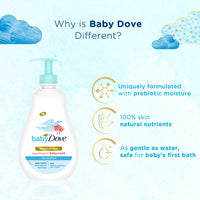 Baby Dove Rich Moisture Hair to Toe Baby Wash 400 ml, No Tears Body Wash for Baby's Soft Skin - Hypoallergenic, No Sulphates, No Parabens