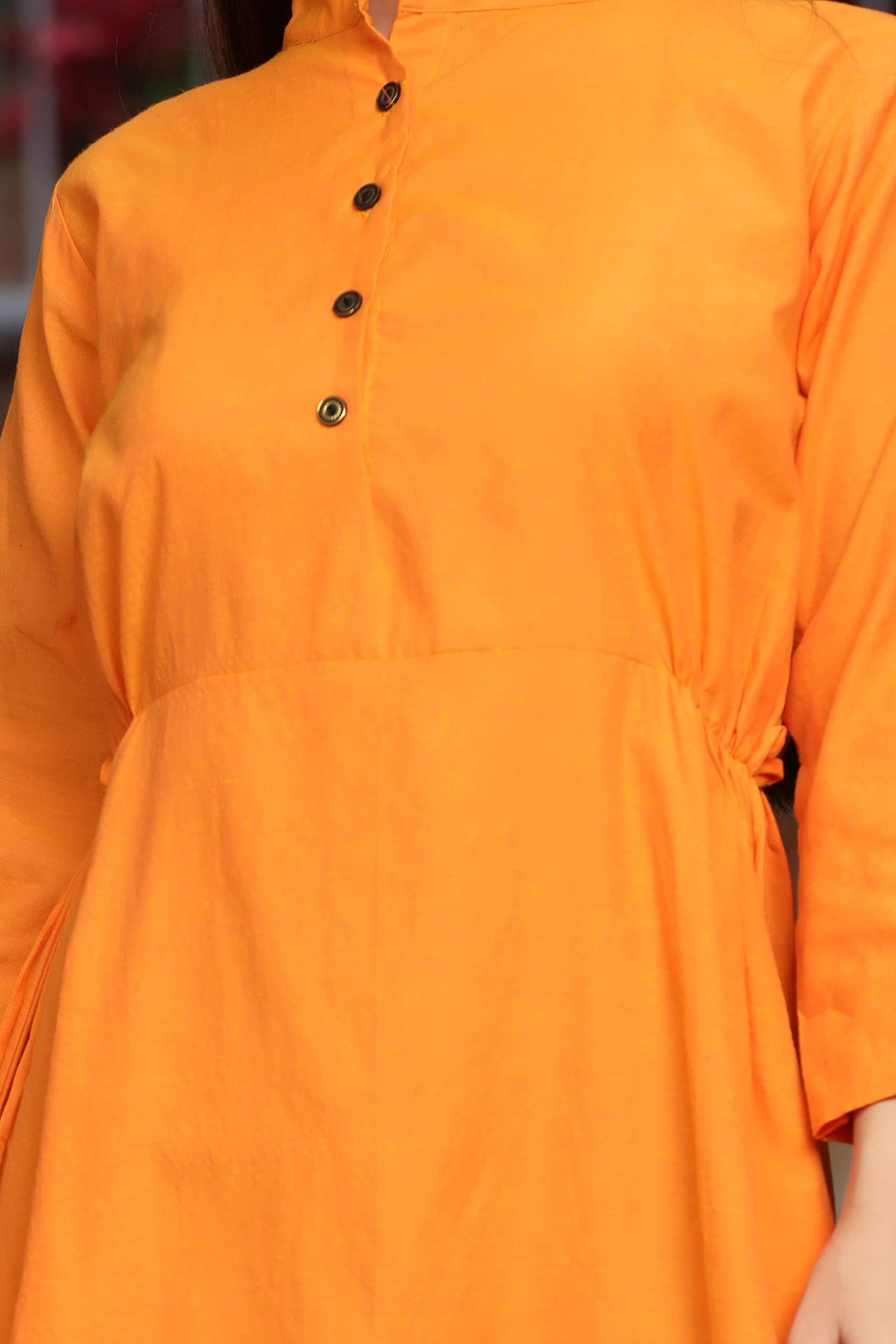 DHRUVI TRENDZ Kurti for Women || Soft Cotton Plain Long Straight Kurtis for Girls || Stitched Collar Kurta || Ideal for Office || Casual || Collage || Festival Wear Kurtis for Ladies