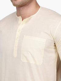 Rajubhai Hargovindas Men's  White Fine Cotton Short Kurta | Pack of 4 |