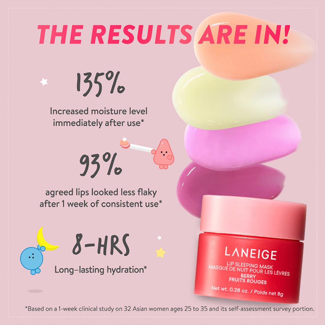 Laneige Lip Sleeping Mask | Moisturizing Lip Treatment with Vitamin C + Shea Butter for Soft Hydrated Lips | Overnight Repair | Lip Balm For Dry Chapped Lips| Lasting Hydration | Berry |8Gm