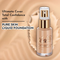 Iba Pure Skin Liquid Foundation - Golden Beige 30ml | Full Coverage | Long Lasting | Lightweight | Oil Free Dewy Finish | SPF 15 | 100% Natural Vegan & Cruelty Free