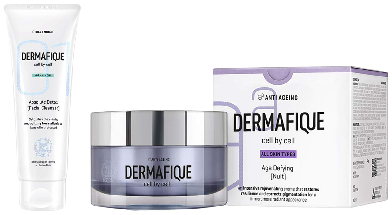 Dermafique Age Defying Nuit Cream – 50g Absolute Detox Facial Cleanser – 100ml Fac