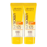 Jovees Herbal Sunscreen Fairness Gel SPF 25 For Tanning & Sun Damage | Oily, Sensitive, Dry Skin | Sunscreen For protect Your Skin with Lightweight & No White Cast Formula | Women/Men 50g (Pack of 2)