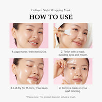 Collagen Night Wrapping Mask,Overnight Collagen Wrapping Mask,Collagen Peel Off Face Mask,Elasticity and Hydration Care,2.53 fl.oz