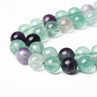 61pcs 6mm Natural Stone Beads Fluorite Gemstone Round Loose Beads for Jewelry Making DIY Bracelet Necklace Energy Crystal Healing Power Stone 15