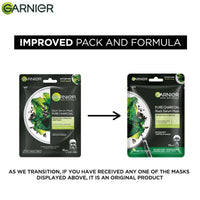 Garnier Skin Naturals, Face Mask, Hydrating & Detoxifying, Black Serum Mask Pure Charcoal, 1 pc, 28gg