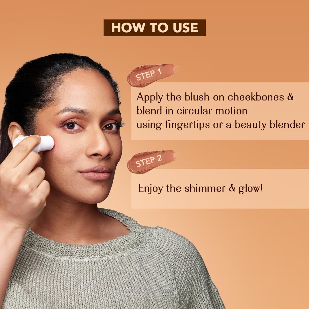 LoveChild Mini Masaba Bloominator Makeup Stick, Lumi-Matte Creamy Blush with Illuminator, Hydrating Shea Butter, Velvety Finish, Buildable, Richly Pigmented, Giggle (Light Pink) 7.5g