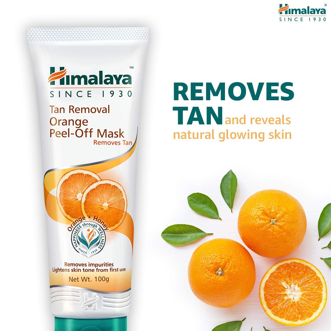 Himalaya Tan Removal Orange Face Wash, 100ml & Herbals Tan Removal Orange Peel-off Mask, 100g Combo