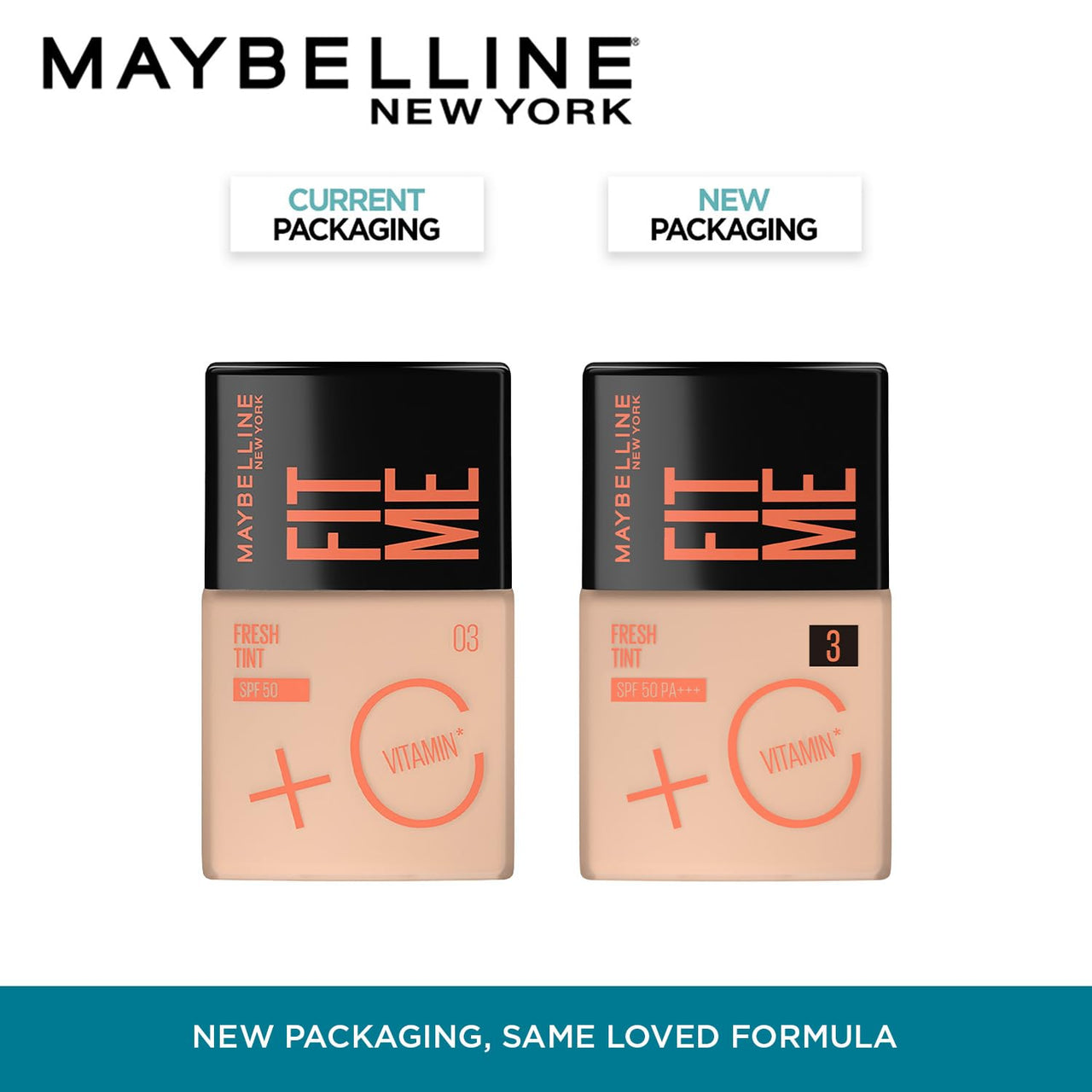 Maybelline New York Liquid Foundation, Lightweight Skin Tint With Spf 50 & Vitamin C, Natural Coverage, For Daily Use, Fit Me Fresh Tint, Shade 03, 30Ml
