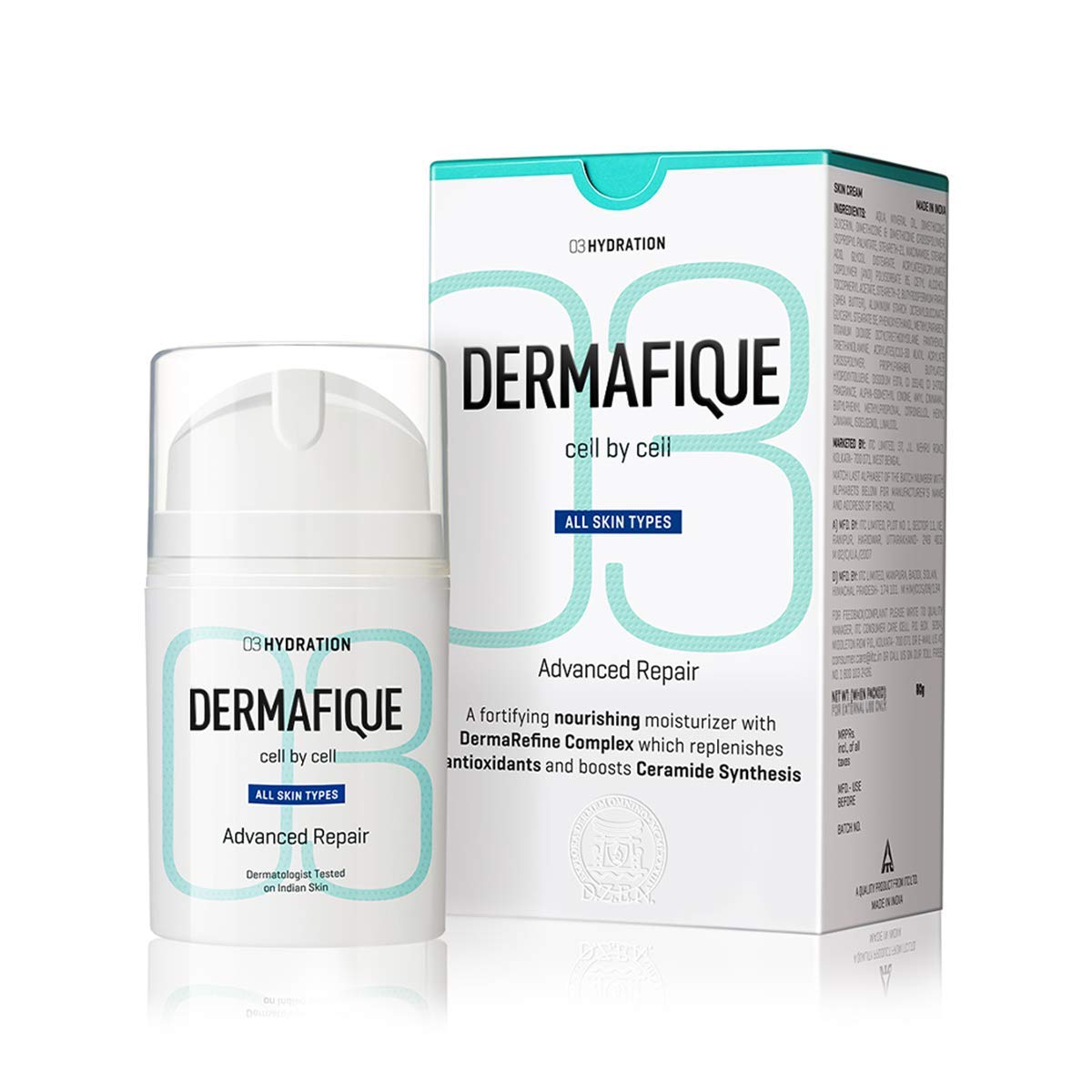 Dermafique Advanced Repair Face Moisturizer for All Skin Types, Dermatologist Tested, Night Cream 50 g and Dermafique Oleo Restore Hand Serum | 50g | hydrating hand serum, Vit- E infused,all skin type