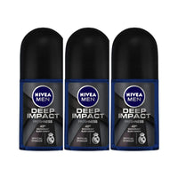 Nivea MEN Deep Impact Freshness Deodorant Roll-On, for Men, 50ml (Pack of 3)