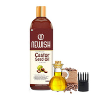 Newish Cold Pressed Castor Oil for Hair Growth, Skin & Eyebrows |Pure & Organic Arandi Oil |Promotes Thicker, Longer Hair & Repairs Cracked Heels - 200ml