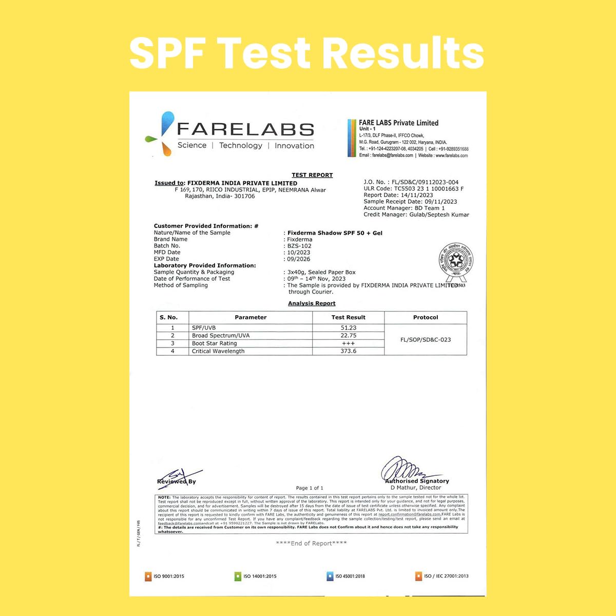 Fixderma Shadow Sunscreen SPF 50+ PA+++ Gel | Sunscreen SPF 50 for Oily, Acne Prone & Normal Skin | Broad Spectrum & UVA & UVB Protection | Lightweight | No White Cast | For Men & Women - 75G