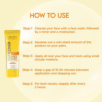 Jovees Herbal Sandalwood Natural Sun Cover SPF 30 | Protect From Sun Damage, UVA/UVB Rays & Blue Light | Lightweight and Oil Free Sunscreen For All Skin Type 100g