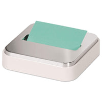 Post-it Note Dispenser for 3 in x 3 in Notes, White Base with Steel Top