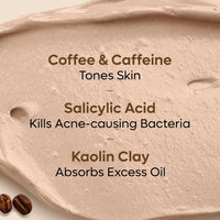 mCaffeine Anti Acne Cappuccino Coffee Face Pack for Oily Skin | Controls 99.9% Acne Causing Germs | Face Mask with Salicylic Acid for Acne & Oil Control | For Men & Women (100gm)