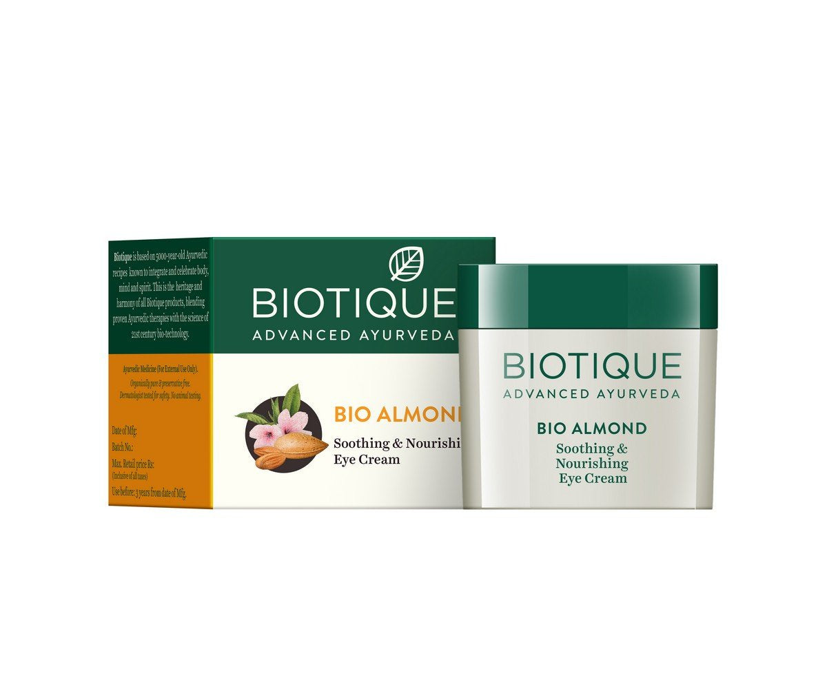 Biotique Bio Almond Soothing and Nourishing Eye Cream, 15g and Bio Seaweed Revitalizing Anti Fatigue Eye Gel, 15g