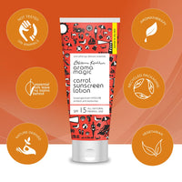Aroma Magic Carrot Sunscreen Lotion With Broad Spectrum Protection UVA/UVB |SPF 15 |For Normal To Dry Skin | 100 ml
