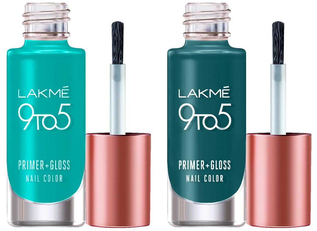 LAKMÉ 9 To 5 Primer + Glossy Finish Nail Colour & 9 To 5 Primer + Glossy Finish Nail Colour,12 ML