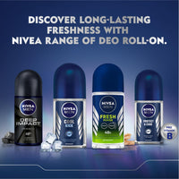 NIVEA MEN Fresh Active 50ml Deo Roll On | With Fresh Ocean Extracts| 72 H Freshness| 0% Alcohol | Dermatologically Approved & Paraben Free Formula (Pack of 3)