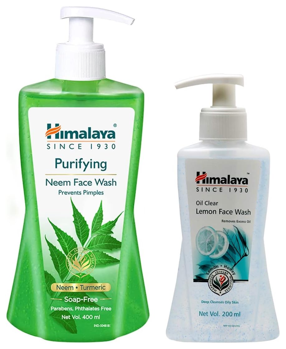 Himalaya Purifying Neem Face Wash, 400 ml And Himalaya Oil Clear Lemon Face Wash, 200ml