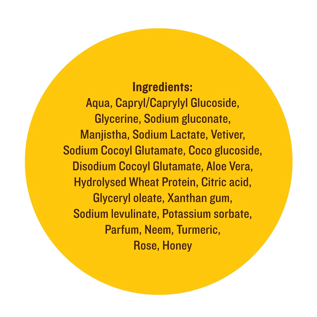 SoulTree Ayurvedic Indian Rose Face Wash With Turmeric & Honey For Dry to Normal Skin - Heals and Prevents Blemishes, Deeply Hydrates, and Nourishes Naturally-120ml