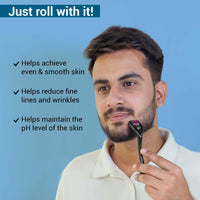 Sotrue Derma Roller 1mm | 540 Stainless Steel Needles | Derma Roller for Hair Growth & Thickening, Repair Damages and Activates Hair Follicles, Reduces Acne Scars (Black)