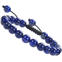Massive Beads Natural Healing Power Gemstone Crystal Beads Unisex Adjustable Macrame Bracelets 8mm Lapis